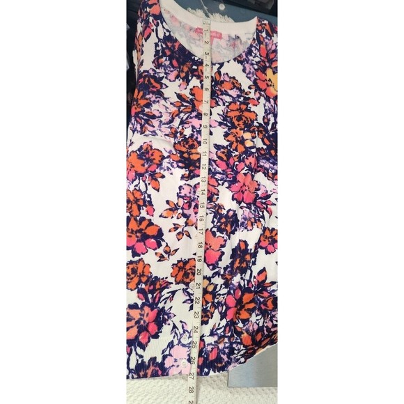NEW Woman Within White Colorful Floral Short Sleeve Cardigan Sweater 4X 34/36 - Picture 5 of 10